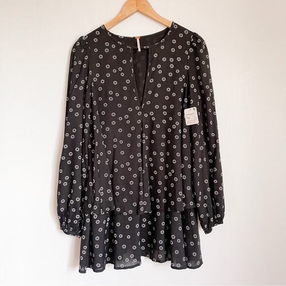Free People | Beck Black Combo Tiered Dress Ruffle - Picture 3 of 8